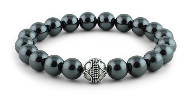 Hematite and Silver Bracelet